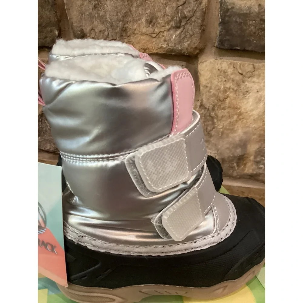 Tamarack Toddler Silver Pink Metallic Insulated Snow Boots Size 9 NEW